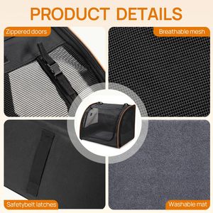 Nouveau Grand Porte-<span class=keywords><strong>Chien</strong></span> de Voiture Noir Respirant <span class=keywords><strong>avec</strong></span> Fenêtre, Grande Capacité, Universel Quatre Saisons - Product Image 3