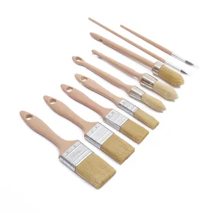 Professional Manufacturer's DIY Grade Solid Filament Hair Wood Handle Paint Brushes Set