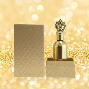 Luxe Cosmetische Ronde Bodem Gold Body Lege Glas Parfum Fles, 100Ml Parfum Flessen Met Noble Gold Gift Box!