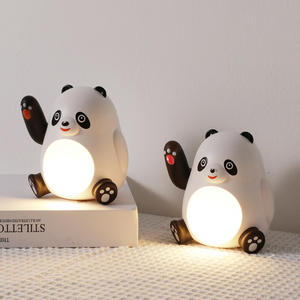 Mini luz LED de noche portátil moderna, fábrica personalizada, recargable, que atrae la riqueza, Panda, emisión blanca cálida para el hogar, ABS - Product Image 1