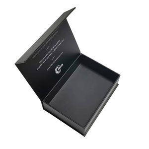 Hot Selling Customized Emboss Logo Black Magnetic Box Clothes Packaging Luxury Rigid Cardboard Gift Box