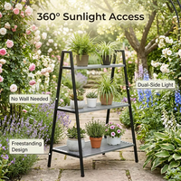 Support de présentation de plantes et de fleurs à 3 niveaux, cadre en acier épaissi, étagère robuste pour organiser les pots, pour balcon, patio, salon
