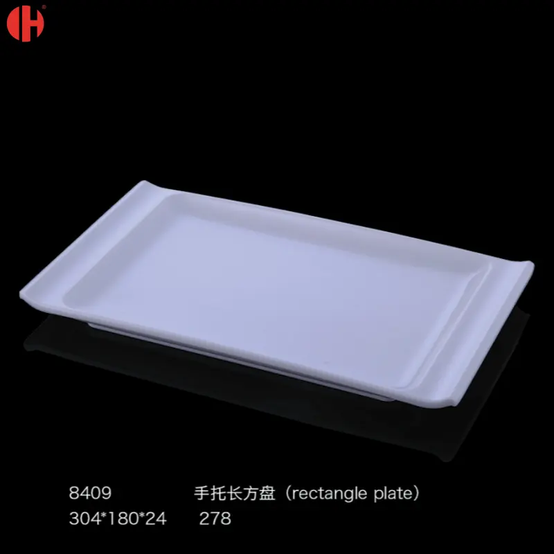 8409 일본 스시 접시 플라스틱 식기 접시 직사각형 닭 날개 회 멜라민 식기 세트 레스토랑 음식 사용