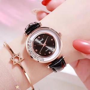 <span class=keywords><strong>Montre</strong></span> diamant en mouvement pour femme, bracelet en cuir, <span class=keywords><strong>montre</strong></span>-bracelet pour femme, montres élégantes à quartz - Product Image 5