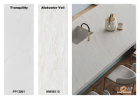 Plan de travail en pierre artificielle sur mesure 3660*760*12mm, surface solide en acrylique modifiée, pour meuble-lavabo, comptoir de réception, lavabos de salle de bain