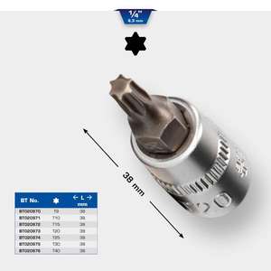BRILLIANT TOOLS - BT020971 Douille Torx 1/4 ''-EAN 4042146774731 HAND SOCKETS 1/4" - Product Image 2