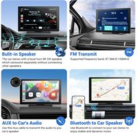 Navigation GPS portable 9 pouces pour voiture, compatible avec les clés intelligentes, Mirror Link, commande vocale, caméra de recul 1080p, compatible Apple CarPlay et Android