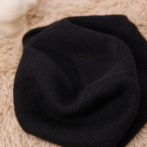 Cappelli a cuffia in Cashmere invernali personalizzati arrotolati Ege tinta unita da donna di lusso carini in Cashmere in maglia calda - Product Image 6
