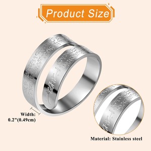 Anello con Tema Islamico Ayatul Kursi, Anelli Musulmani Arabi con Scritta del Corano, Anello Protettivo in Acciaio Inossidabile con Incisione Araba, Idea Regalo - Product Image 3