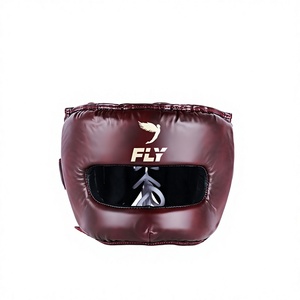 หมวกชกมวยหนังแท้ Fly สำหรับ MMA มวยไทย อุปกรณ์ป้องกันสำหรับการฝึกซ้อม โลโก้แบบรีดร้อน น้ำหนักเบา สำหรับผู้ใหญ่ ใช้ได้ทั้งชายและหญิง - Product Image 1