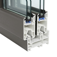 Fenêtres coulissantes modernes en PVC Fonirte avec design à persiennes, anti-UV et étanches pour usage extérieur dans les cuisines et les villas