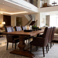 Antiker Rustikaler Massivholz-Esstisch für 4-6 Personen, Rechteckig, Umweltfreundlich und Langlebig für Zuhause, Hotel, Restaurant und Villa