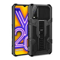 Dual Layer Antislip Folding Beugel Grip Houden Anti Fall Pc + Tpu Armor Shockproof Phone Case Voor Vivo y20 V21 Y72 Y31 Y51 Y50 Case