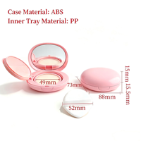 Boîte à coussin d'air vide rose de 15 g avec miroir pour fond de teint BB