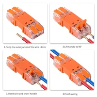Connecteurs de câblage à levier rapide, 2/3/4 broches, CMK642, en cuivre fin, 24A, 450V, bornes mâles et femelles compactes, 5 pièces