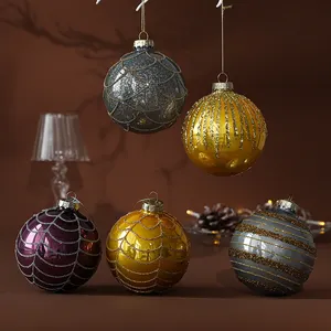 Novedad De Navidad Personal isierte Inneneinrichtung Adornos Glas Ornamente Ball De Navidad Hanging Shiny Christmas 8cm 10*10*10cm