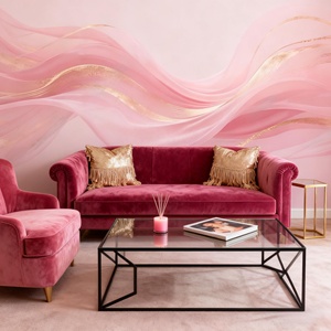 Carta da Parati in Tessuto con Motivo a Nastro in Seta Oro <span class=keywords><strong>Rosa</strong></span>, Economica e Resistente, per Matrimoni, Saloni, Reception, Facile Installazione - Product Image 4