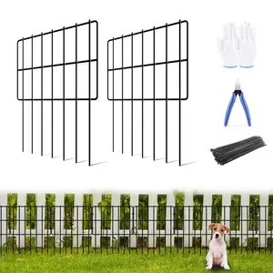 Recinzione della barriera animale, 20.6 Ft(L) X 17 in(H) nessun scavo giardino recinzione decorativa a prova di ruggine giardino recinzione