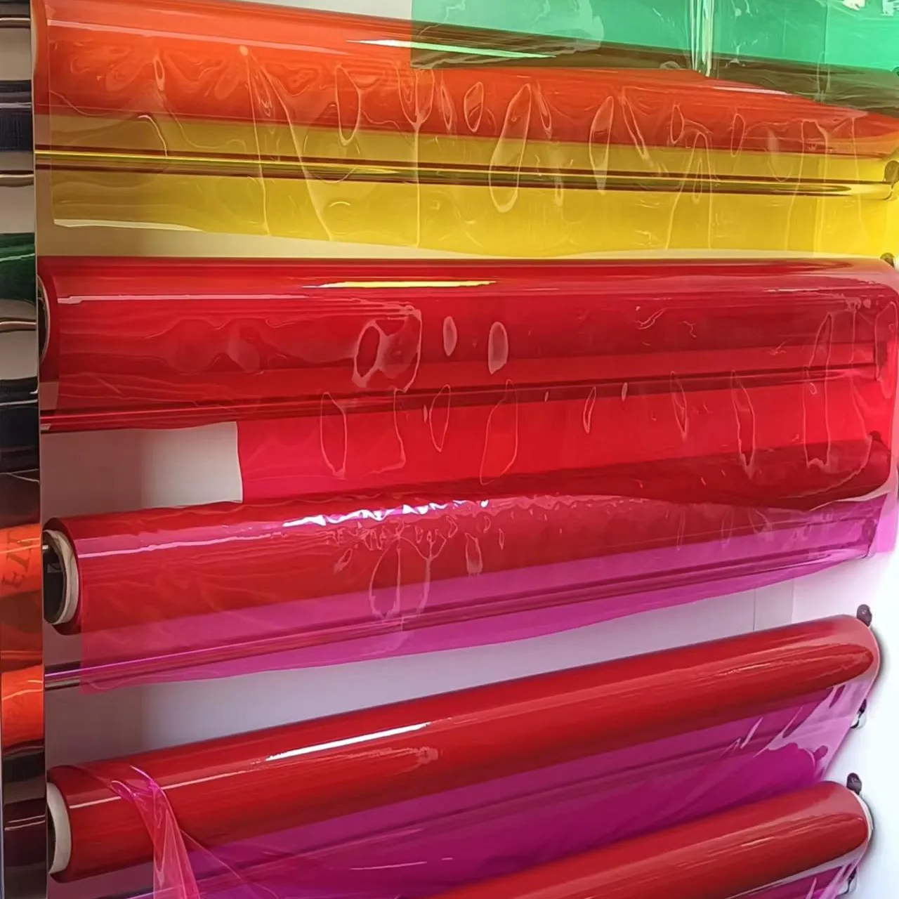 Hoja de PVC suave, supertransparente, flexible, colorida