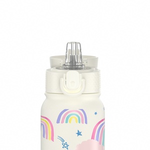 New Cartoon Design 550ml Stainless Steel Double Wall Insulated Kids Water Bottle Termos With Straw - Product Image 3