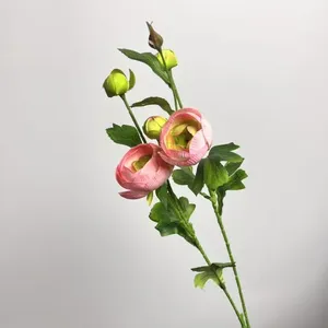 Ranúnculo Asiático de Seda Individual para Decoración de Bodas y Hogar, Venta al por Mayor de Fábrica, Precio al por Mayor, Flor Artificial, Muestra Gratuita, ODM - Product Image 3