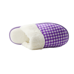 Moda <span class=keywords><strong>viola</strong></span> reticolo interno camera da letto pantofole personalizzate logo caldo e morbido inverno pantofole per la casa - Product Image 6