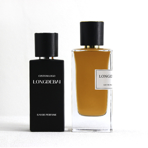 Botella de Perfume Ecológica Reciclable con Pulverizador, Forma Cuadrada Irregular, 30ml 50ml 100ml, con Tapa Negra - Product Image 1