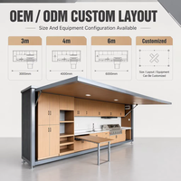 Dapur Luar Ruangan Mobile dari Baja Tahan Lama, Modern, Persegi Panjang, Modular untuk Villa, Hotel, Rumah Pertanian