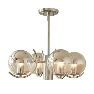 Современная Люстра для столовой, гостиной, кухни, большая светодиодная Подвесная лампа со стеклянным шаром, подвесные светильники