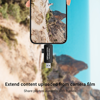 Lector de Tarjetas Externo OTG Tipo-C de Modo Dual para SD/MMC/TF/MicroSD 2 en 1 para Uso en Portátiles