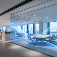Film LED transparent P4-P16, adhésif, flexible, haute luminosité, écran en film LED pour vitrine de magasin, vente au détail
