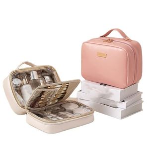 Estuche de Maquillaje de Viaje de Lujo con Asa, de Cuero PU Impermeable, Personalizable al por Mayor - Product Image 1