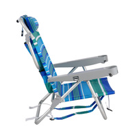 Chaise de plage moderne Kejie en aluminium avec porte-gobelets double, accoudoirs en plastique, pliable et portable, capacité de 300 lb, personnalisable