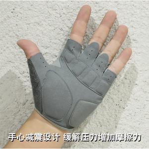 Guantes Sai Oi Ni de Medio Dedo, Grises, de Cuero Sintético, para Ciclismo y Fitness, Unisex, Resistentes a Impactos y Abrasión - Product Image 4