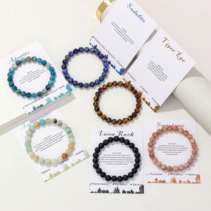 Bracelet en perles d'œil <span class=keywords><strong>de</strong></span> tigre et d'améthyste, forme classique <span class=keywords><strong>de</strong></span> boule, cadeau d'<span class=keywords><strong>amitié</strong></span> en carton blanc, <span class=keywords><strong>pierre</strong></span> naturelle, élastique, tendance - Product Image 1