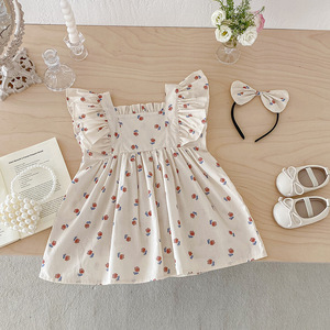 Conjunto de Macacão e Faixa de Cabelo para Bebê Menina Sisters Summer, Vestido Infantil Estampado Fino, Roupas Doces para Crianças - Product Image 6