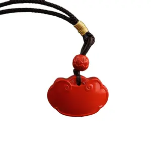 Wholesale of natural ore high content cinnabar wish locks clothing accessories pendants genuine guarantee Children protection