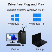 Adaptador WiFi7 de Triple Banda BE6500 USB 3.0, Dongle Inalámbrico sin Controlador, Adaptador de Red USB para Laptop y Notebook
