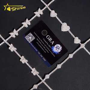 स्टर्लिंग चांदी <span class=keywords><strong>925</strong></span> ब्रेसलेट संग्रह हिप हॉप गहरा प्रमाणपत्र डी बनाम मोइससानाइट पुरुष ब्रेसलेट - Product Image 5