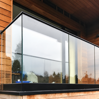 Rail de balcon en aluminium en forme de U pour balustrade en verre sans cadre à montage en surface
