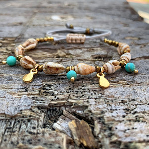 Bracelets de coquillages île <span class=keywords><strong>égée</strong></span> coquillage charmes bracelets de plage grecs mariage d'été bijoux bohème - Product Image 5