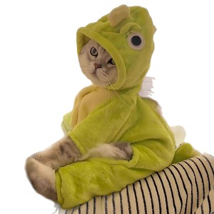 Abbigliamento Invernale per Cani e Altri Animali Domestici: Costume Caldo in Poliestere Felpato con Simpatico Dinosauro Trasformabile - Ideale per Teddy e Bichon - Product Image 5