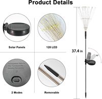 Lampes solaires LED de jardin, indice de protection IP67, lumières extérieures scintillantes effet feu d'artifice, détecteur de mouvement, haute luminosité pour la cour