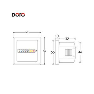 Compteur d'heures industriel HM-2FD AC110-220V DC10-60V, pour le suivi du temps de fonctionnement des générateurs/moteurs, noir - Product Image 6