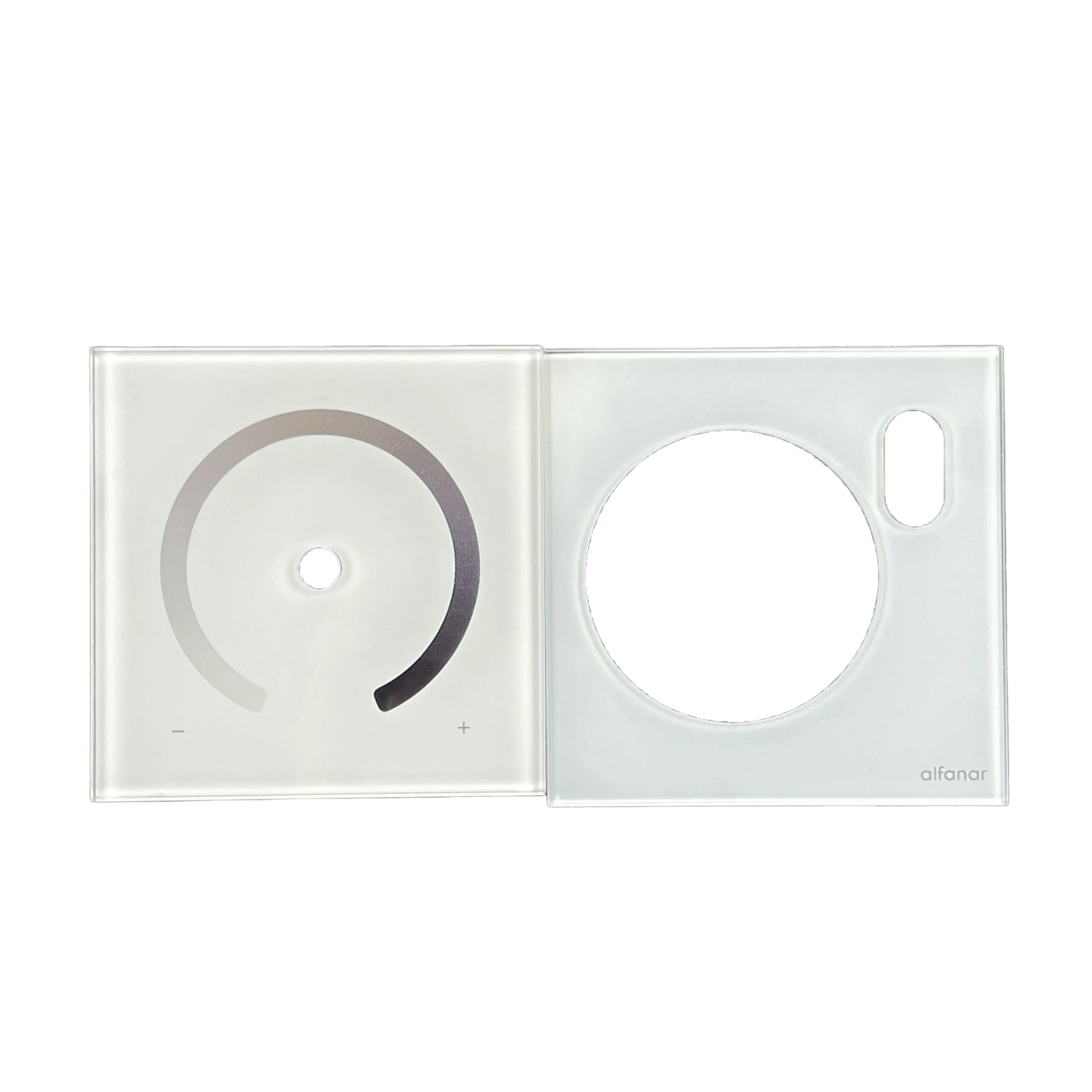 Custom round hole square tempered glass panel white silk screen printing glass sheet fine grinding edge