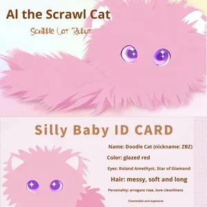 Nuevo Producto Transfronterizo: Muñeco de Peluche Inteligente con IA para Diálogo, Colgante de Gato con Diseño de Escritura a Mano, Morado/Rosa, Poliéster, para 7-14 Años - Product Image 6