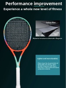Raqueta de <span class=keywords><strong>Tenis</strong></span> de Carbono Completo, Intermedia, Avanzada, Amateur, Adulto, Unisex, Profesional, Alta Elasticidad, Entrenamiento, Competición, Individual - Product Image 5