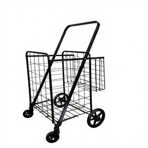 <span class=keywords><strong>Chariot</strong></span> <span class=keywords><strong>de</strong></span> <span class=keywords><strong>courses</strong></span> pliable et multifonctionnel avec roues à 360 degrés, <span class=keywords><strong>chariot</strong></span> d'épicerie multifonctionnel, montage facile, extra-large, noir - Product Image 1