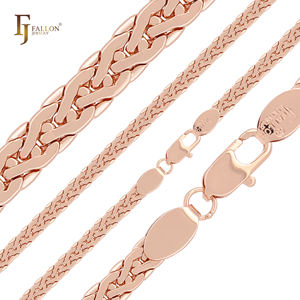 54100472 3mm + FJ Fallon Fashion perhiasan kompak mewah melintasi C Tautan rantai berlapis dalam 14K emas kuningan berbasis Split - Product Image 6