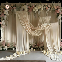 ANNIELU Rideaux plissés bleu marine personnalisés en spandex extensible 4 directions pour la décoration de scène de mariage, de fête ou d'événement